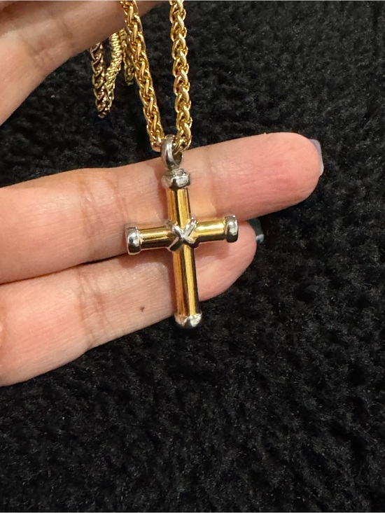 Other - 14k yellow Gold Vermeil Cross Urn Necklace, Keepsake Ash Holder Jewelry, Cross